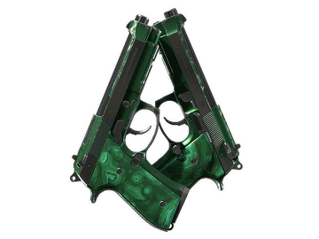 Dual Berettas | Polished Malachite (Well-Worn)