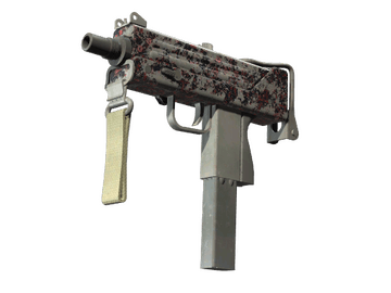 MAC-10 | Red Filigree (Battle-Scarred)