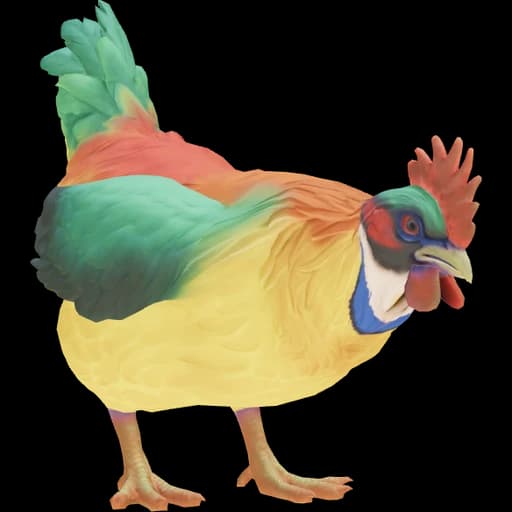 CS2 Catalana pet chicken, Yellow & Red