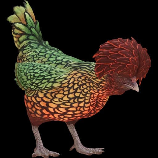 CS2 Polish pet chicken, Green With Red Head