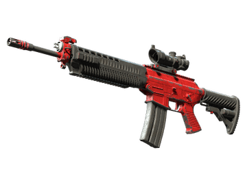 SG 553 | Candy Apple (Battle-Scarred)