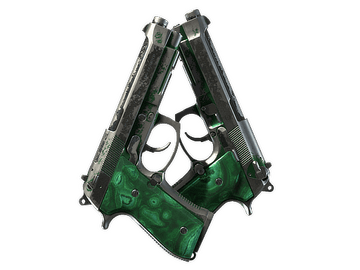 Souvenir Dual Berettas | Polished Malachite (Battle-Scarred)