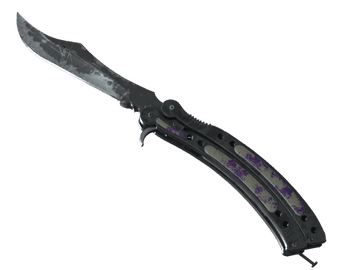 ★ StatTrak™ Butterfly Knife | Ultraviolet (Battle-Scarred)
