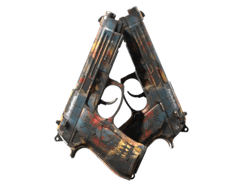 StatTrak™ Dual Berettas | Hideout (Well-Worn)