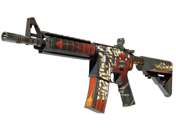 StatTrak™ M4A4 | Hellfire (Well-Worn)