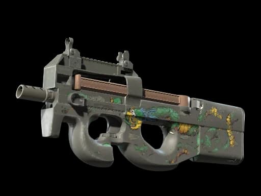 StatTrak™ P90 | Emerald Dragon (Battle-Scarred)