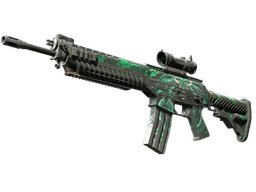 StatTrak™ SG 553 | Dragon Tech (Battle-Scarred)