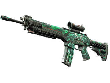 StatTrak™ SG 553 | Dragon Tech (Well-Worn)