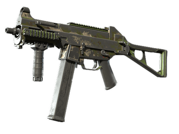 UMP-45 | Green Swirl (Battle-Scarred)
