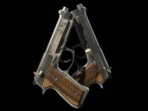 Dual Berettas | Black Limba (Battle-Scarred)