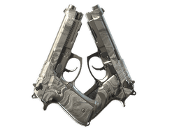 Dual Berettas | Silver Pour (Battle-Scarred)