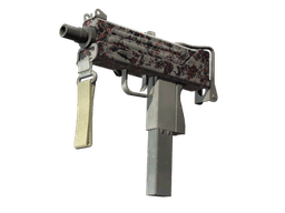 MAC-10 | Red Filigree (Battle-Scarred)